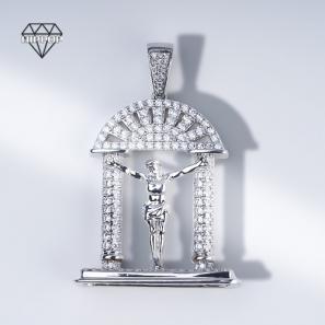 Diamond jesus piece pendant