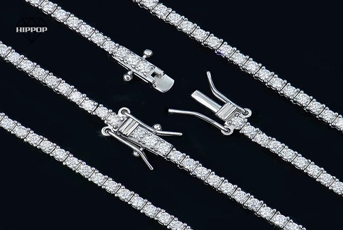 mens white gold tennis chain